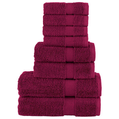 vidaXL 8 Piece Premium Towel Set SOLUND Bordeaux 600 gsm