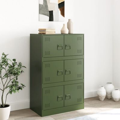 vidaXL Sideboard Olive Green 67x39x107 cm Steel