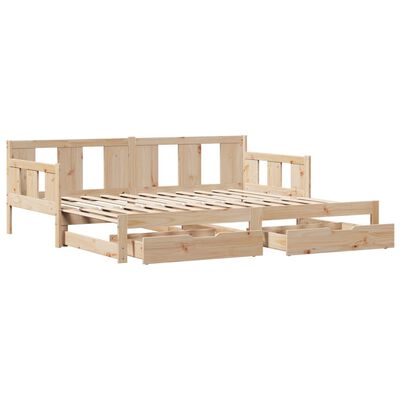 vidaXL Daybed with Trundle and Drawers without Mattress 80x200 cm