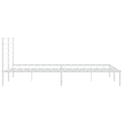 vidaXL Metal Bed Frame without Mattress with Headboard White 200x200 cm