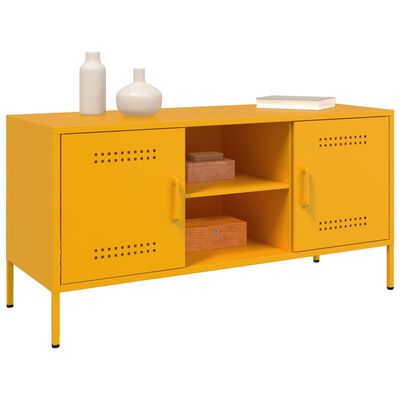 vidaXL TV Cabinet Mustard Yellow 100.5x39x50.5 cm Steel