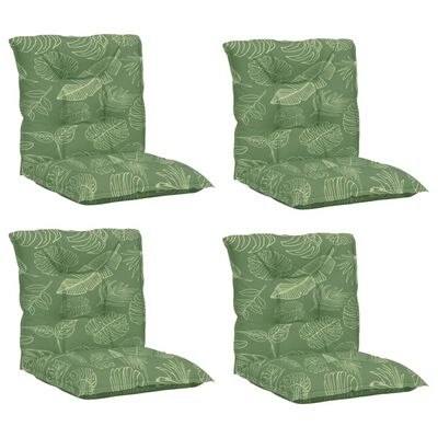 vidaXL Lowback Chair Cushions 4 pcs Leaf Pattern Fabric