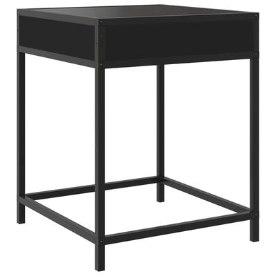 vidaXL Bedside Table with Infinity LED Black 40x40x51 cm