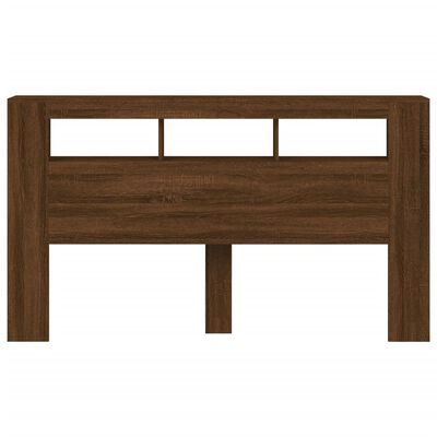 vidaXL LED Headboard Brown Oak 180x18.5x103.5 cm Engineered Wood