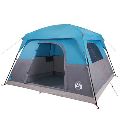 vidaXL Camping Tent Cabin 4-Person Blue Waterproof