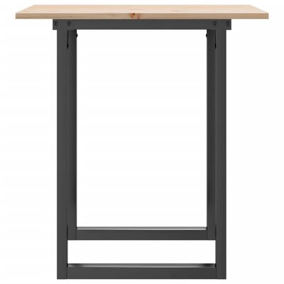 vidaXL Dining Table O-Frame 60x60x75 cm Solid Wood Pine and Cast Iron