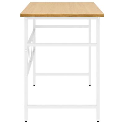 vidaXL Computer Desk White and Light Oak 105x55x72 cm MDF and Metal