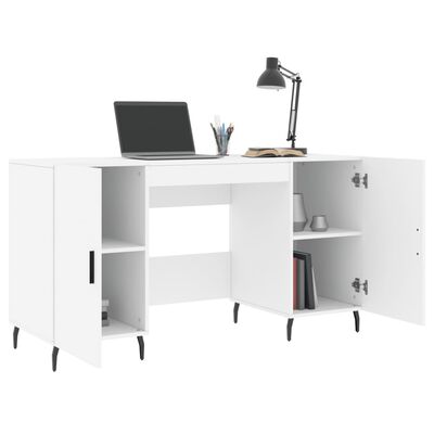 vidaXL Desk White 140x50x75 cm Engineered Wood