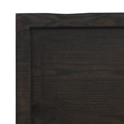 vidaXL Wall Shelf Dark Brown 140x50x(2-6) cm Treated Solid Wood Oak