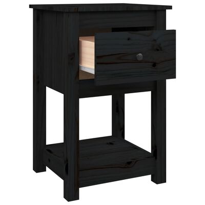vidaXL Bedside Cabinets 2 pcs Black 40x35x61.5 cm Solid Wood Pine