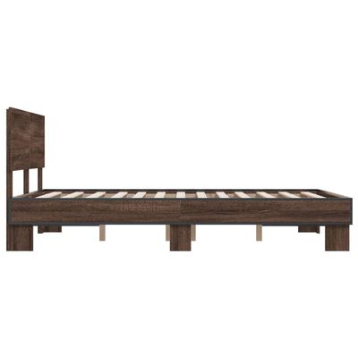 vidaXL Bed Frame without Mattress Brown Oak 140x200 cm