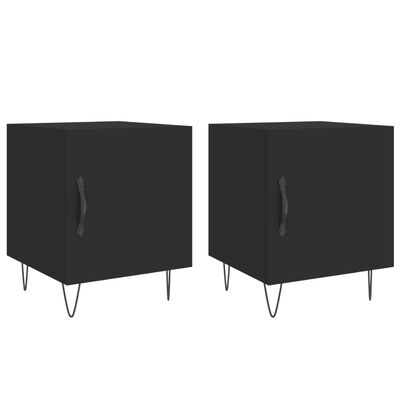 vidaXL Bedside Cabinets 2 pcs Black 40x40x50 cm Engineered Wood