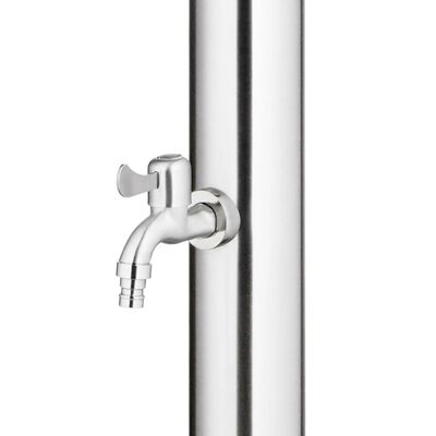 vidaXL Garden Shower with Brown Base 220 cm Stainless Steel