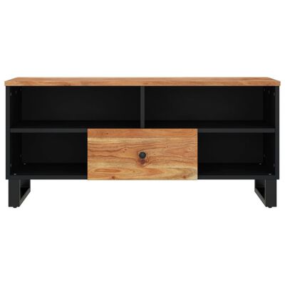 vidaXL TV Cabinet 100x33x46 cm Solid Wood Acacia&Engineered Wood