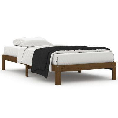 vidaXL Bed Frame without Mattress Honey Brown Solid Wood Pine 100x200 cm