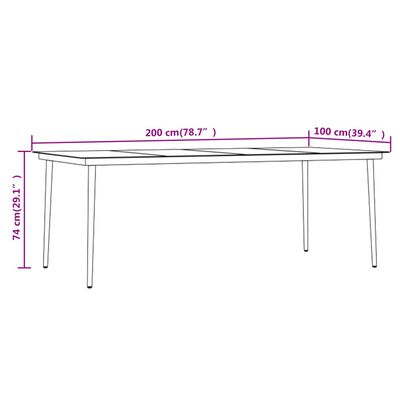 vidaXL 7 Piece Garden Dining Set Grey and Black