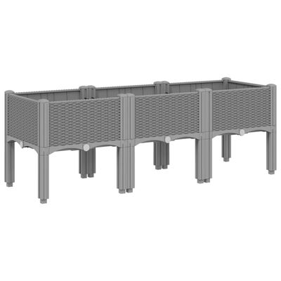 vidaXL Garden Planter with Legs Light Grey 120x40x42 cm PP