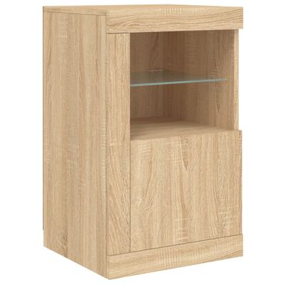 vidaXL Sideboard with LED Lights Sonoma Oak 123x37x67 cm