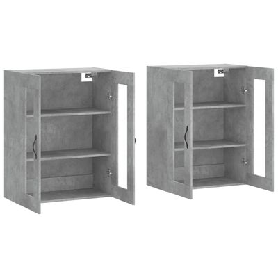 vidaXL Wall Mounted Cabinets 2 pcs Concrete Grey Engineered Wood