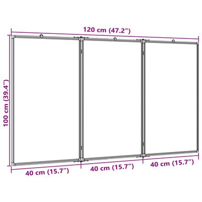 vidaXL Magnetic Whiteboard Foldable 120x100x1.7 cm Aluminium