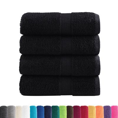 vidaXL Premium Soap Towels SOLUND 4 pcs Black 30x30 cm 600 gsm