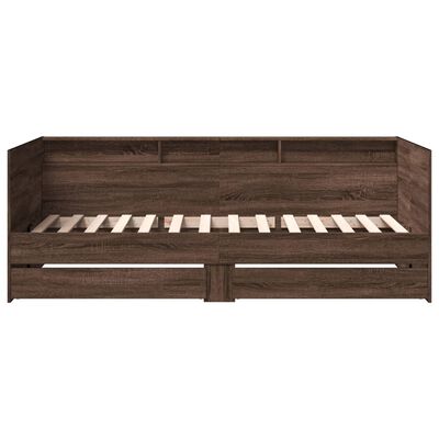 vidaXL Daybed with Drawers without Mattress Brown Oak 75x190 cm Small Single