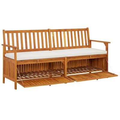 vidaXL Storage Bench with Cushion 170 cm Solid Wood Acacia