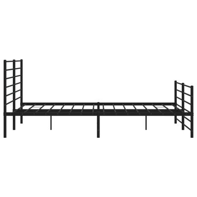 vidaXL Metal Bed Frame without Mattress with Footboard Black 193x203 cm