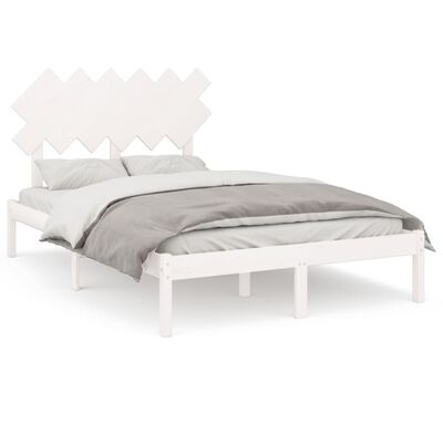 vidaXL Bed Frame without Mattress White 120x200 cm Solid Wood