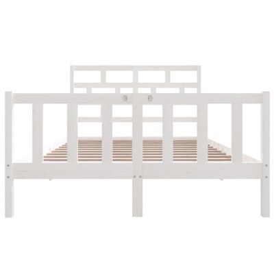 vidaXL Bed Frame without Mattress White Solid Wood 140x200 cm (810083+814195)