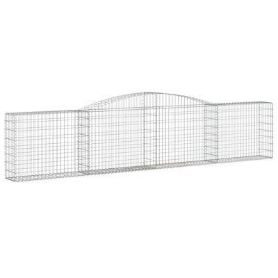 vidaXL Arched Gabion Baskets 25 pcs 400x30x80/100 cm Galvanised Iron