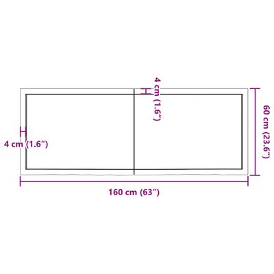 vidaXL Wall Shelf Dark Brown 160x60x(2-4) cm Treated Solid Wood Oak