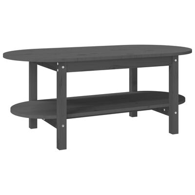 vidaXL Coffee Table Grey 110x55x45 cm Solid Wood Pine