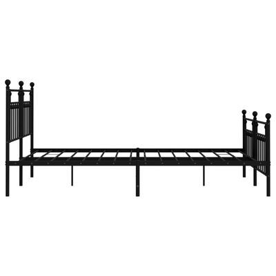 vidaXL Metal Bed Frame without Mattress with Footboard Black 183x213 cm