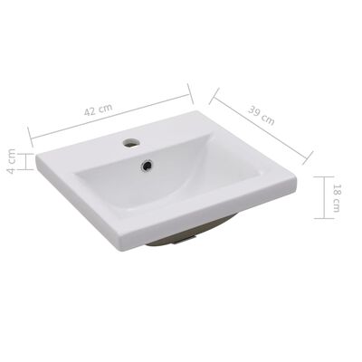 vidaXL Sink Cabinet with Built-in Basin High Gloss White Engineered Wood