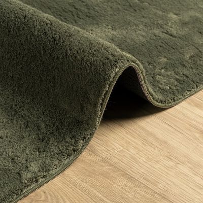 vidaXL Rug HUARTE Short Pile Soft and Washable Forest Green 80x150 cm