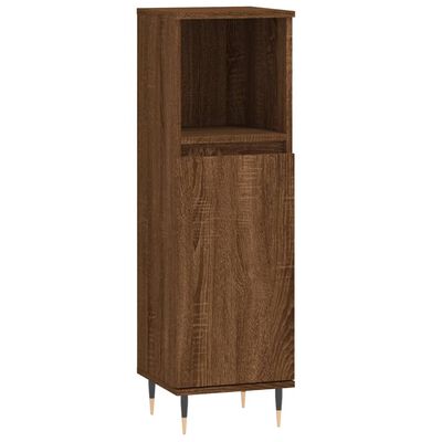 vidaXL 3 Piece Bathroom Furniture Set Brown Oak Engineered Wood