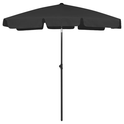 vidaXL Beach Parasol Black 180x120 cm