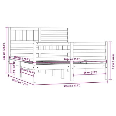 vidaXL Bed Frame without Mattress Solid Wood 140x190 cm