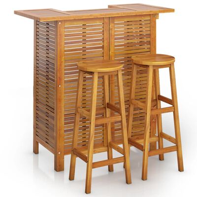 vidaXL 3 Piece Garden Bar Set Solid Wood Acacia