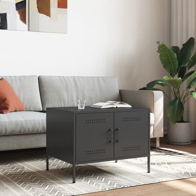 vidaXL Coffee Table Black 68x50x50.5 cm Steel