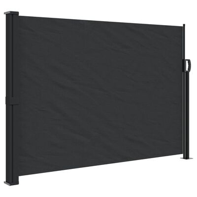 vidaXL Retractable Side Awning Black 140x600 cm