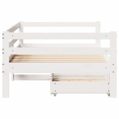 vidaXL Daybed with Drawers without Mattress White 90x200 cm Solid Wood