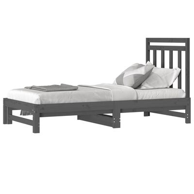 vidaXL Pull-out Day Bed without Mattress Grey 2x(90x190) cm