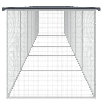 vidaXL Chicken Cage with Roof Anthracite 603x98x90 cm Galvanised Steel