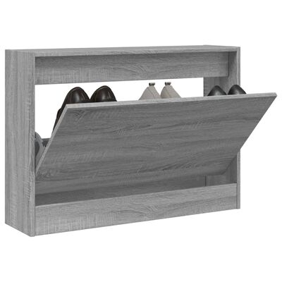 vidaXL Shoe Cabinet Grey Sonoma 80x21x57 cm Engineered Wood