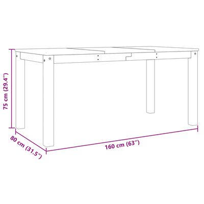 vidaXL Dining Table Panama 160x80x75 cm Solid Wood Pine