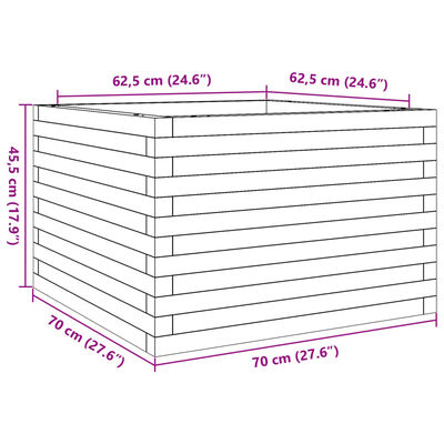 vidaXL Garden Planter 70x70x45.5 cm Solid Wood Douglas