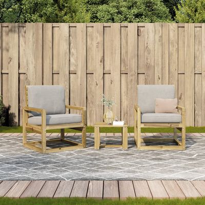 vidaXL 3 Piece Garden Lounge Set Impregnated Wood Pine