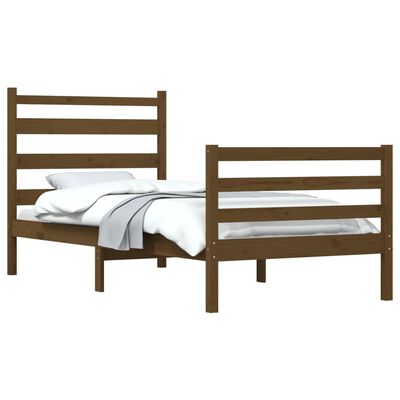 vidaXL Bed Frame without Mattress Solid Wood Pine 90x200 cm Honey Brown